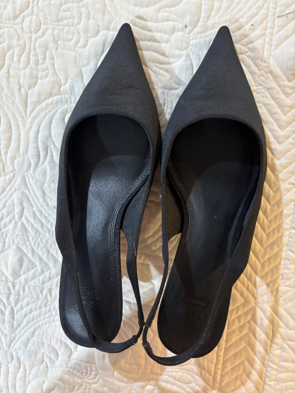 ASOS Black Satin kitten heels
